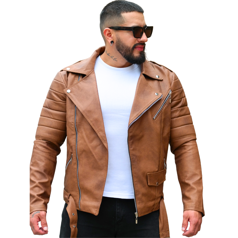 Chamarra Clásica Biker en Cuerotex Premium